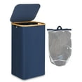 thumbnail image 1 of Efluky Laundry Basket with Lid and Removable Bag, 100L Tall Laundry Hamper with Bamboo Handles, Aesthetic Dirty Clothes Bin for Laundry Room, Bathroom, Bedroom and Dorm, Blue, 1 of 8