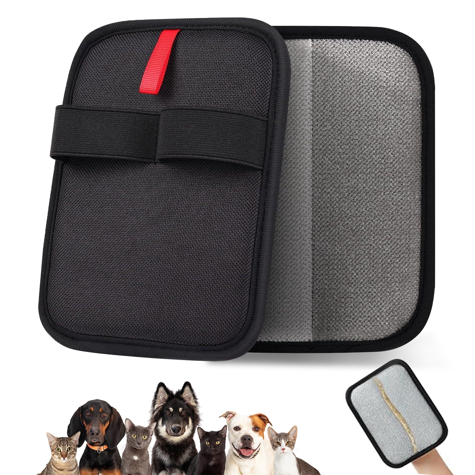 1pc Pet Hair Removal Gloves,Static Pet Grooming Gloves,Reusable Cat and Dog Hair Removal Tools for Couch, Carpet, Bed Sheets, Clothes,Car Seats,Black