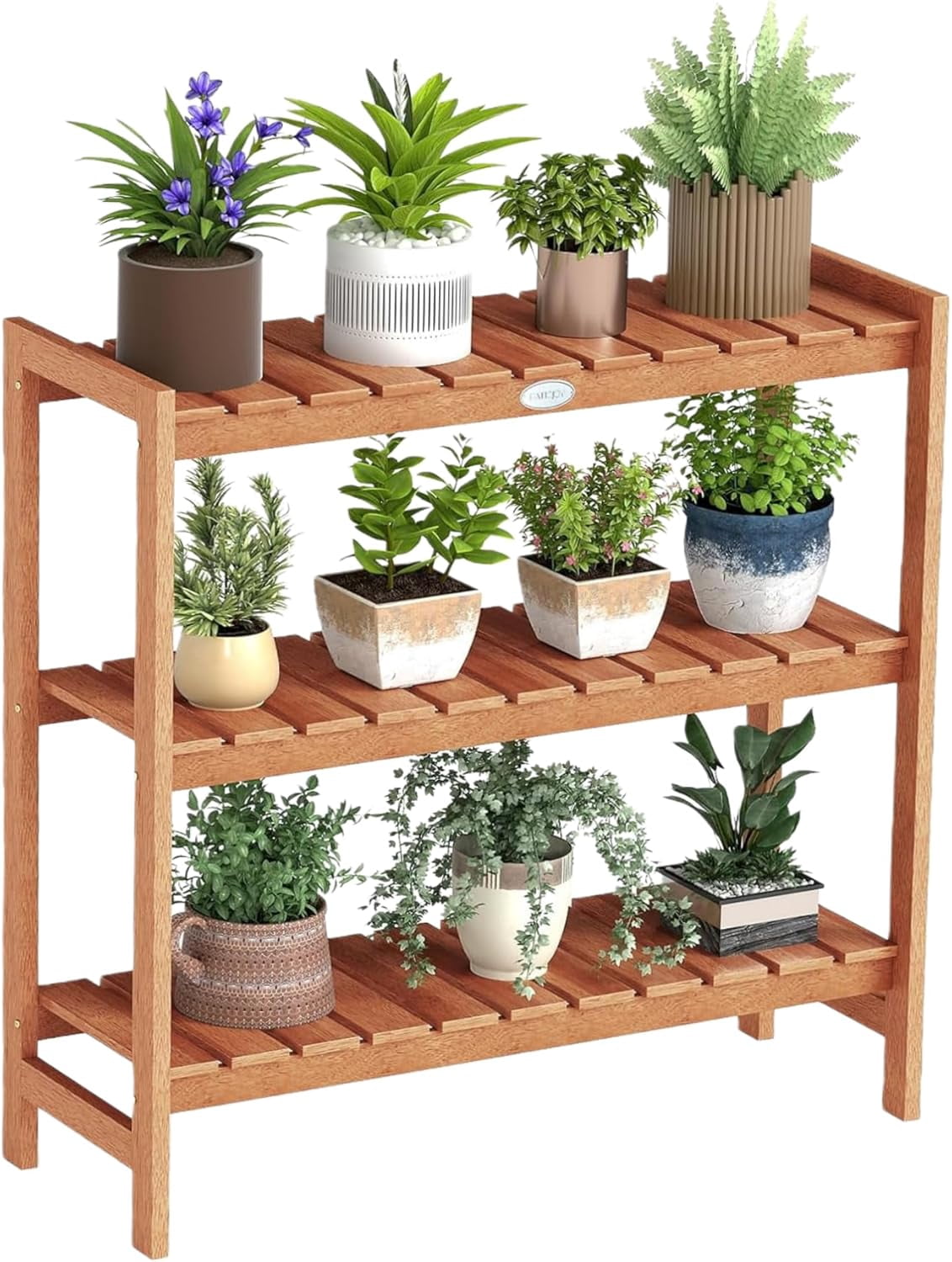 Efoee 3-Tier Plant Stand Indoor, Solid Wood Flower Pot Display Rack w ...