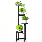 Efoee 4 Tier Tall Plant Stand,Heavy-Duty Corner Shelf for Indoor Outdoor, Multi Metal Plant Holder for Garden, Balcony, Living Room, Bedroom,Black