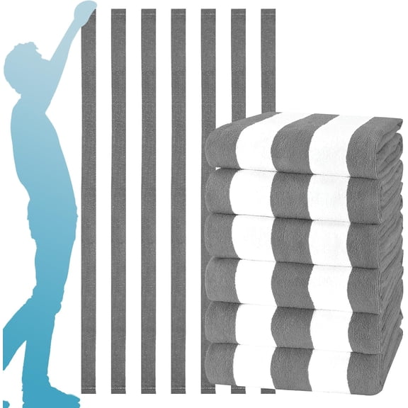 Efoee 6 Packs Oversized 72X40 Inch Stripe Beach Towel Thin Terry Set Extra Large XL Big Clearance Soft Swim Absorbent Towels Pool Travel Accessories Essentials Camping Blanket Men Women Adults Gift