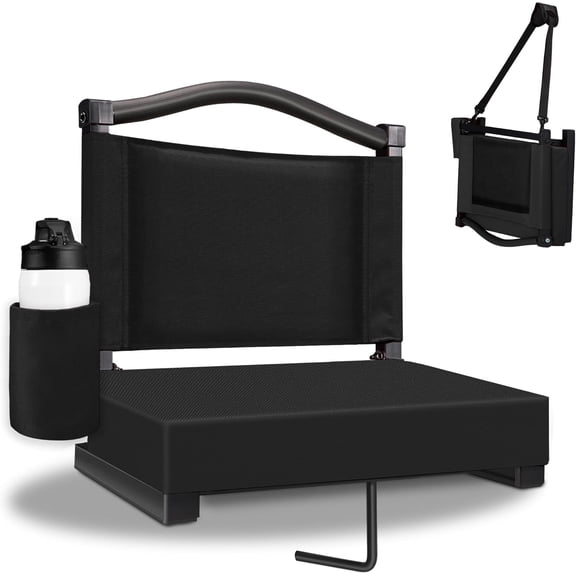 Efoee Bleacher seat for Sport, Stadium Seats with Back Support and Thick Cushion, Bleacher Chairs with Shoulder Strap and Side Pocket, Stadium Seat for Bleachers, Perfect for Sports Events