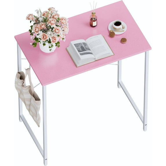 Efoee Computer Desk for Small Spaces, Home Office Work Desk with Headphone Hook, Small Office Desk Study Writing Table