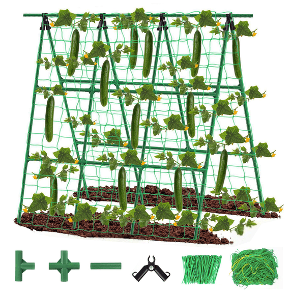 Efoee Garden Trellis,Cucumber Trellis for Raised Beds,Ideal for Vegetables, Grapes,Tomatoes, Pumpkin,Climbing Plants Outdoors