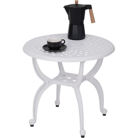 Efoee Outdoor Side Table,Anti-Rust Outdoor End Table,Patio Coffee Bistro Table for Indoor,Garden,Porch,Balcony