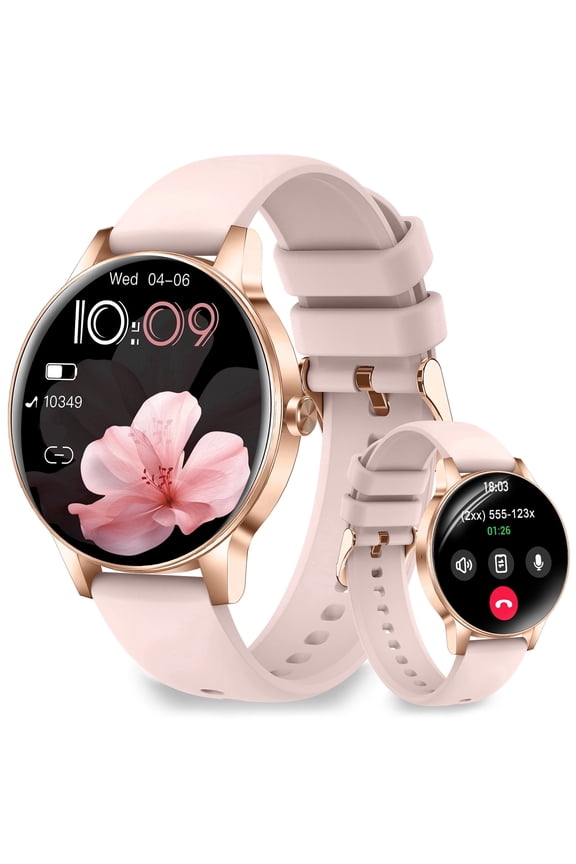 Smart Watch for Women Answer/Make Call, 1.27" HD Fitness Tracker for Android iPhone,  IP68 Waterproof Digital Watch,  100+ Sports Activity Trakcer,  Rose Gold