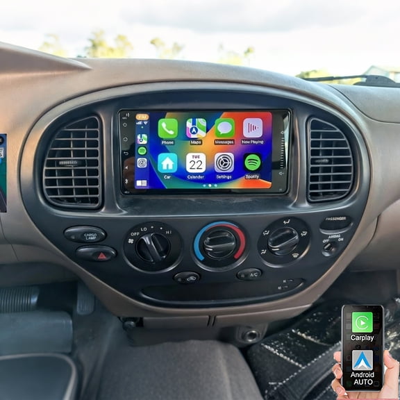 Eforcase 2+32G for Toyota Tundra 2003-2006 Android Car Radio Stereo with Wireless Carplay Android Auto, 7 Inch Touch Screen Bluetooth FM/RDS Car Audio Receiver GPS WiFi Backup Camera FM/RDS SWC
