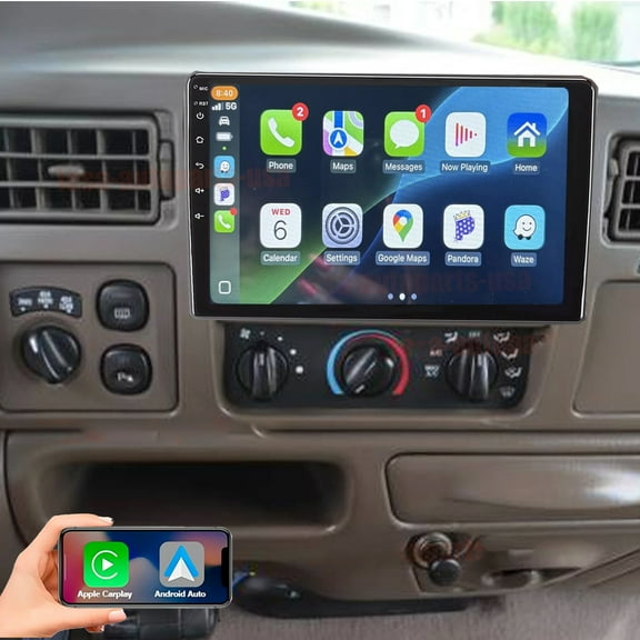 Eforcase 2GB+64GB Android Car Stereo Radio for Ford F250 F-350 1999-2004 with Wireless CarPlay & Android Auto, 10 inch HD IPS Touch Screen Bluetooth Mirror Link GPS WiFi FM Backup Camera
