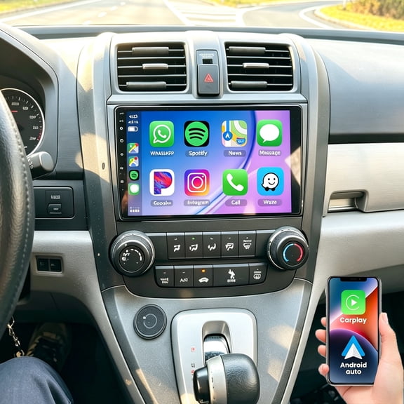 Eforcase 4+64G Android 13 Car Stereo for Honda CRV 2007 - 2011 Radio, 9" Touch Screen with Carplay Android auto Aftermarket Radio Bluetooth WiFi GPS FM Support Mirror Link Car Play Screen