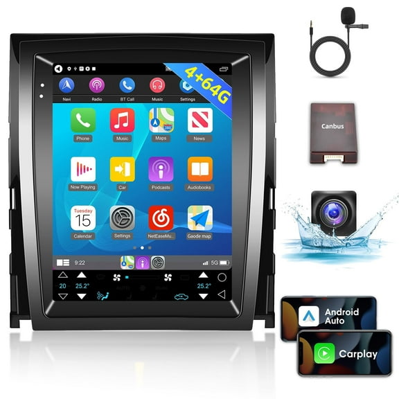 Eforcase 4+64G Car Radio for Cadillac SLS/Escalade 2007-2012-9.7 inch Android 13 Touch Screen Stereo, Carplay/Android Auto/Hi-Fi Audio/SWC/Bluetooth