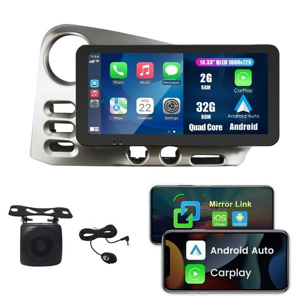 Eforcase 9" HD Car Stereo Radio Apple Carplay Android Auto for Toyota Matrix 2003 2004 with Bluetooth, Car Audio Receivers, Camera, MirrorLink, FM Radio