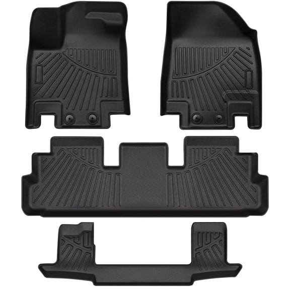 Eforcase All-Weather Protection Front & Rear fits for Nissan Pathfinder 2022-2023 , TPE Rubber Car Floor Mat Set (Seven Seat)