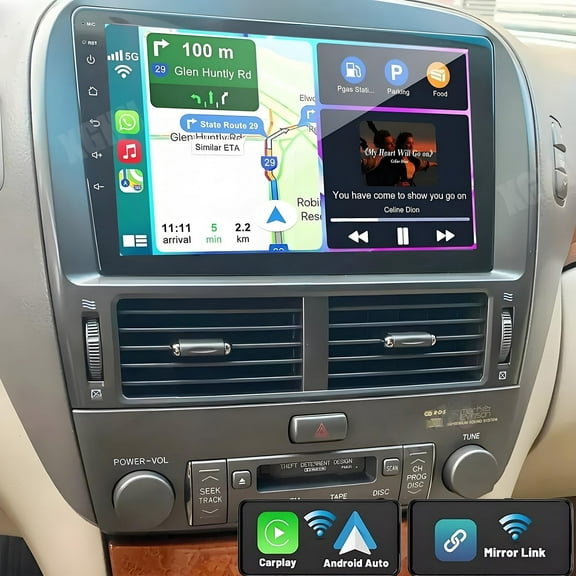 Eforcase Android 13 Car Radio Stereo for Lexus LS430 2001-2006, 9 inch Touch Screen Head Unit with Carplay Android Auto SWC GPS WiFi Bluetooth FM RDS DSP Backup Camera