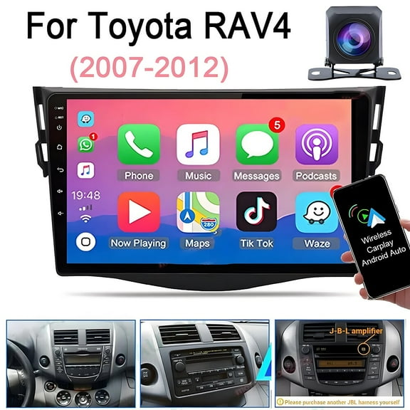 Eforcase Android 13 Car Radio Stereo for Toyota RAV4 2007-2012 9" Touch Screen Multimedia Player with Wireless CarPlay Android Auto,Navigation,Bluetooth,Radio,WiFi,SWC,MirrorLink