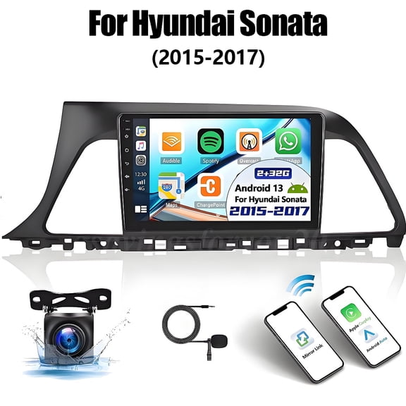 Eforcase Android 13 Car Radio Stereo for Hyundai Sonata 2015 2016 2017, Wireless Carplay Android Auto with 2G+32G Support Bluetooth/GPS/WiFi/SWC/FM