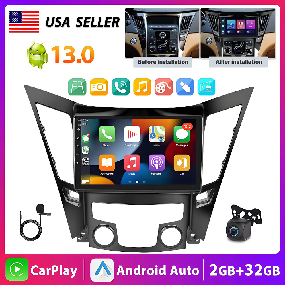 Eforcase Android 13 Car Stereo Fit for Hyundai Sonata 20112015, 9 Inch