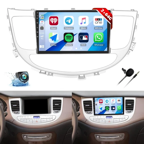 Eforcase Android 13 Car Stereo for Hyundai Genesis Sedan 2009-2014, Touch Screen Radio Support Wireless Carplay Android Auto WiFi Bluetooth Navigation - 2+32GB