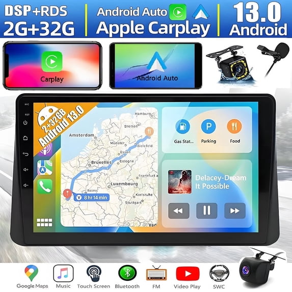 Eforcase Android 13 Car Stereo Radio for Nissan Altima 2018-2021 with Wlreless Carplay Android Auto FM/SWC Bluetooth GPS Navi Mirror Link 2+32G