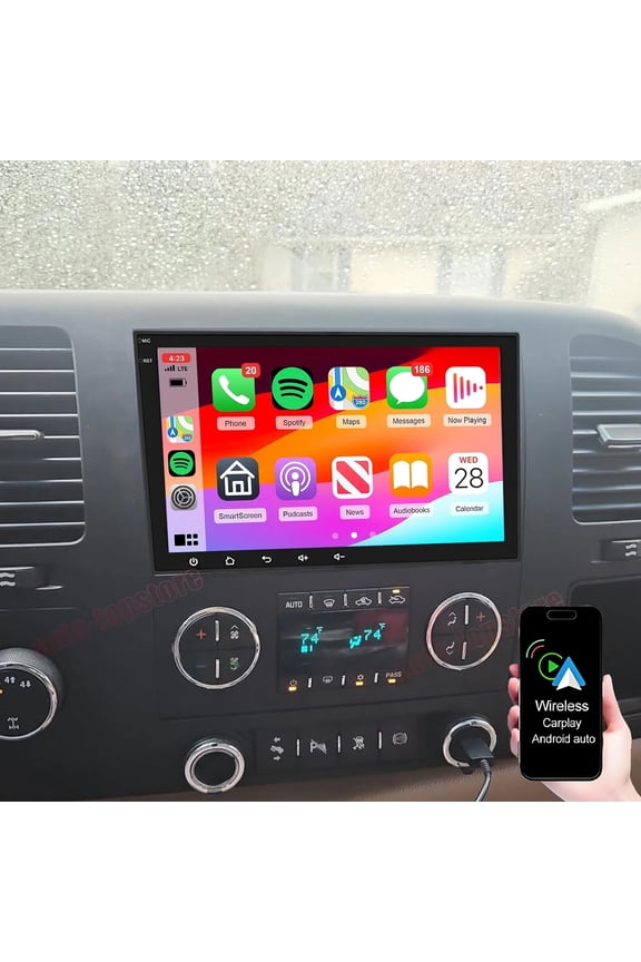 Android 13 Car Stereo Radio for GMC Sierra 1500 2008-2013 with Wireless Carplay Android Auto, 8 inch Touch Screen with GPS WiFi Split Screen Mirror Link Bluetooth FM/RDS EQ SWC Backup Camera
