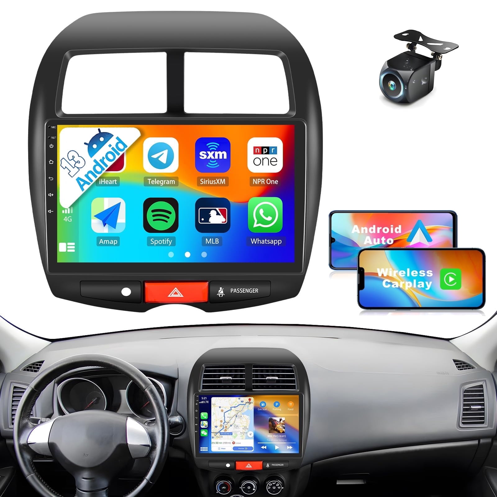 Rvr Rds Stereo Coder Eforcase Android 13 Car Stereo Radio for Mitsubishi RVR ASX Outlander ...