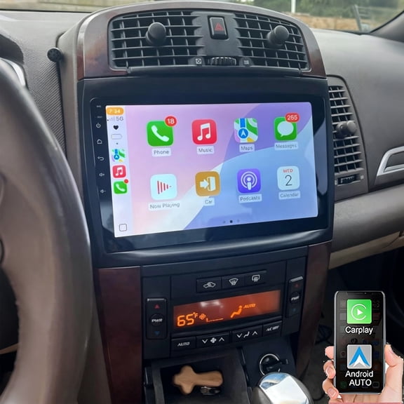 Eforcase Android 13 Car Stereo for Cadillac CTS 2003-2007 Radio Built-in Carplay Android Auto 10 Inch Touch Screen GPS Navigation Head Unit