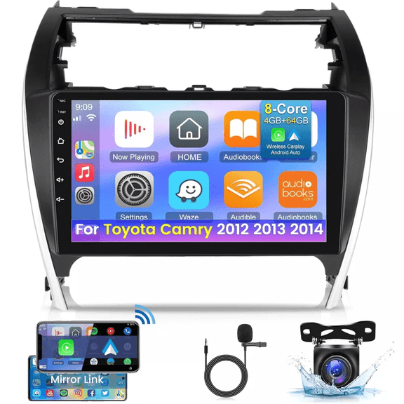 Eforcase Android 13 Car stereo for Toyota Camry 2012-2014 with 10 Inch TouchScreen Radio Built-in Wireless Carplay/Android Auto/GPS/Bluetooth/FM