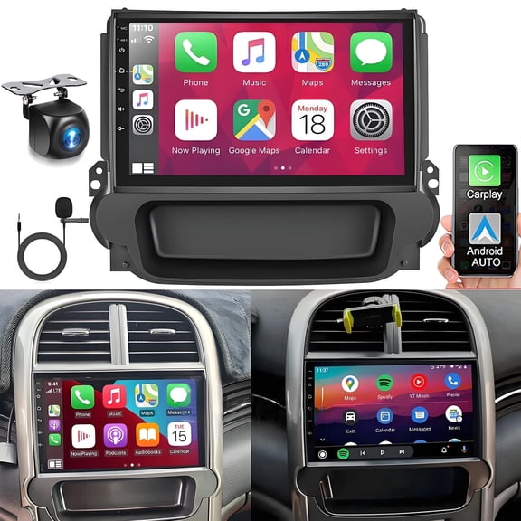 Eforcase Android 14 Car Radio for Chevrolet Malibu 2011-2015,9" Touch Screen Stereo Support GPS SWC Wireless CarPlay Android Auto with Backup Camera,4+64GB