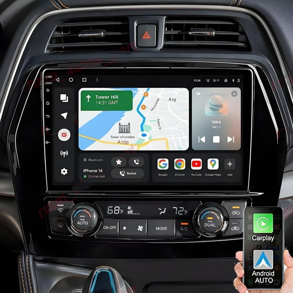 Eforcase Android 14 Car Stereo for Nissan Maxima 2016-2023,10.1 Inch GPS Radio with Wireless Carplay Android Auto Screen FM AM RDS SWC DSP Head Unit + AHD Backup Camera