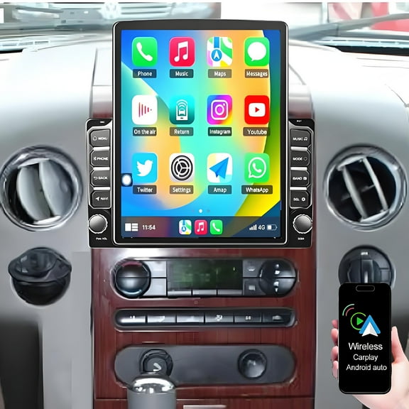 Eforcase Android 15 Car Radio Stereo for Ford F-150 2004-2008, 9.7 inch Touch Screen Head Unit with Carplay/Android Auto SWC GPS WiFi Bluetooth FM RDS DSP Free Backup Camera