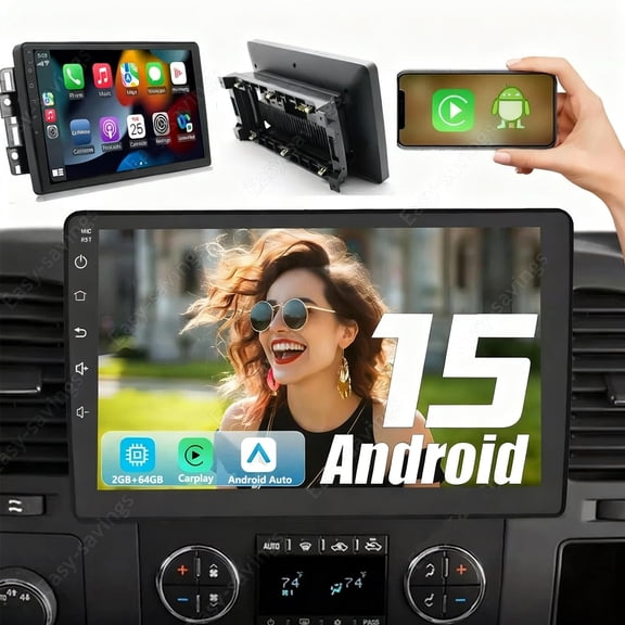 Eforcase Android 2+64GB Car Stereo for Chevrolet GMC, 10 Inch IPS Touch Screen Car Radio with Wireless Carplay/Android Auto,GPS, WiFi, Bluetooth with Backup Camera