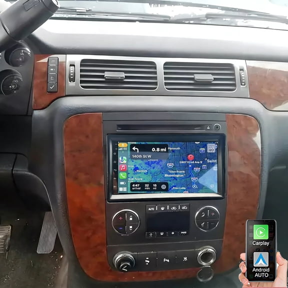 Eforcase Android Car Radio for Chevrolet Suburban 2007-2014 with Wireless CarPlay Android Auto, 7inch IPS Touch Screen Car Stereo Bluetooth FM GPS WiFi SWC Backup Camera