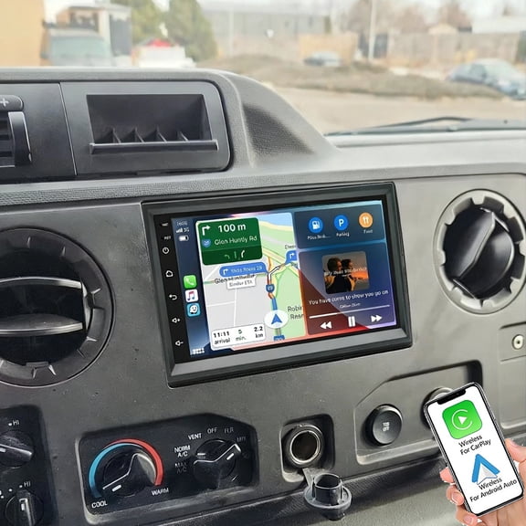 Eforcase Android Car Radio for Ford E-150 E-250 2009-2013 7Inch Touch Screen with Wireless Carplay Android Auto WiFi GPS,Bluetooth,FM,AHD Backup Camera