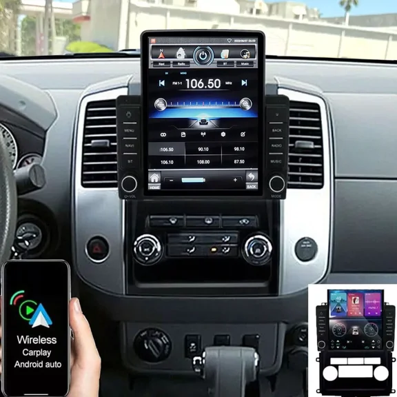 Eforcase Android Car Stereo Radio for Nissan Frontier/Xterra 2009-2014 with Wireless Carplay Android Auto, 9.7" IPS Touch Screen Head Unit Mirror Link WiFi GPS Bluetooth FM
