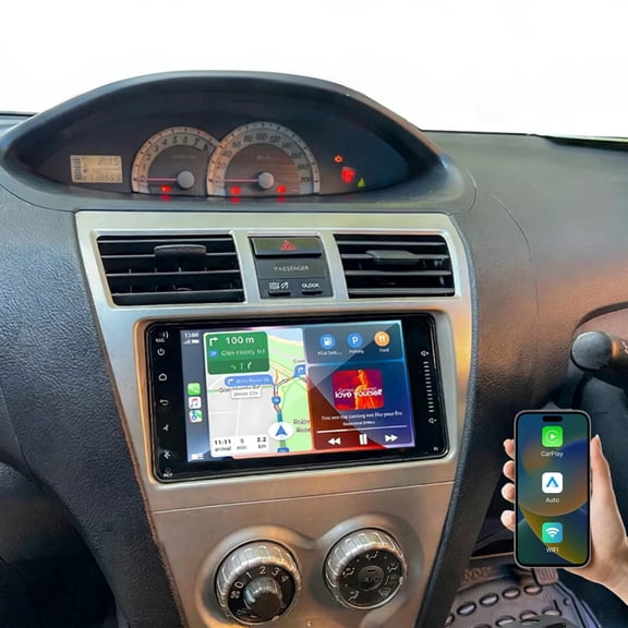 Eforcase Android Car Stereo for Toyota Yaris 2004-2011, 7 Inch IPS HD Touch Screen Car Radio Support Wireless CarPlay Android Auto, GPS/FM/SWC/Bluetooth/AHD Backup Camera/MIC
