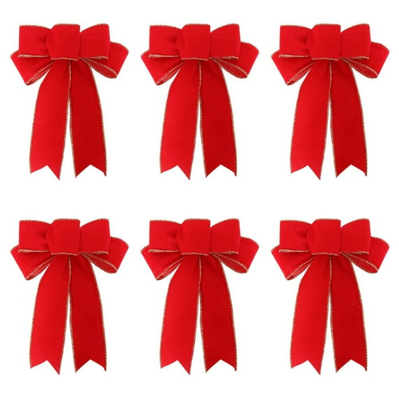 Eforcase Bow Christmas Tree Topper, Multicolor, 24x19 cm, 6 Count