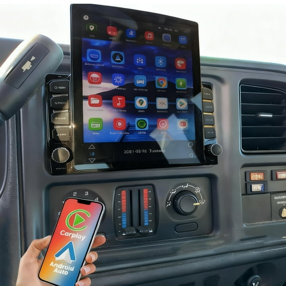 Eforcase Car Radio for Chevrolet Avalanche 1500 2500 with Wireless Carplay Android Auto, 9.7 inch HD Touchscreen Stereo WiFi GPS Navigation Bluetooth FM Mirror Link with Backup Camera