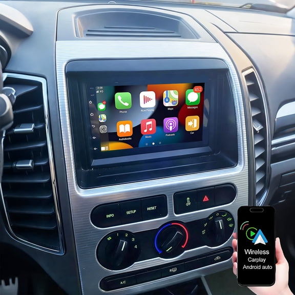 Eforcase Car Radio for Ford Edge 2007-2010 with Wireless Carplay Android Auto, 7 inch HD Touch Screen Car Stereo with Bluetooth/GPS/WiFi/FM/SWC/USB/HD Backup Camera