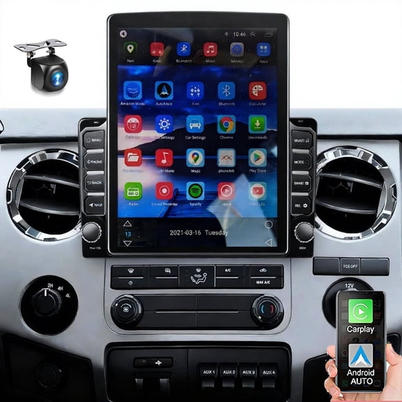 Eforcase Car Radio for Ford F-250 F-350 2011-2016, Upgrade 9.7" IPS Touchscreen Stereo Support Wireless Carplay Android Auto, WiFi GPS FM RDS BT SWC 1080P Backup Camera