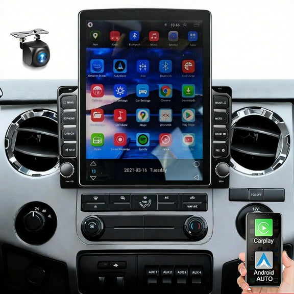 Eforcase Car Radio for Ford F-250 F-350 2011-2016, Upgrade 9.7" IPS Touchscreen Stereo Support Wireless Carplay Android Auto, WiFi GPS FM RDS BT SWC 1080P Backup Camera