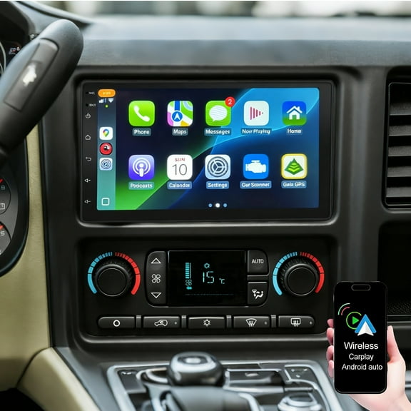 Eforcase Car Radio for GMC Yukon 2004-2006 7 Inch Touchscreen Stereo with Wireless Carplay Android Auto, Built-in Bluetooth, GPS, WiFi, FM, SWC, Mirror Link Backup Camera