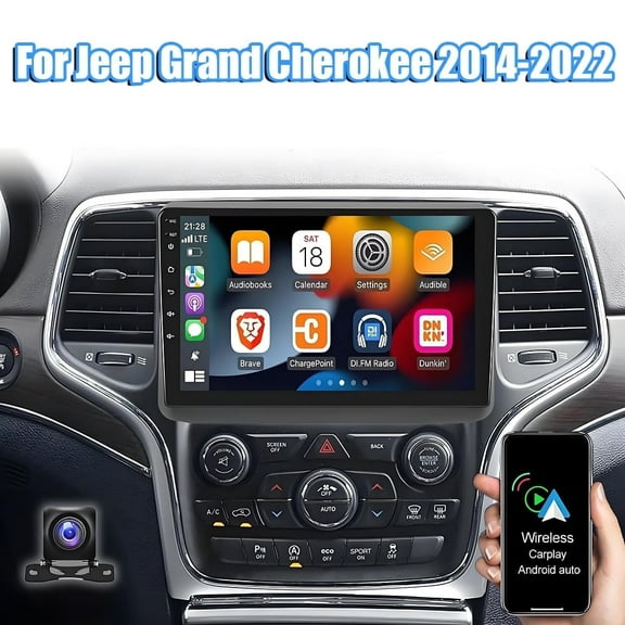 Eforcase Car Radio for Jeep Grand Cherokee 2014-2022 Android 13 Touch Screen with Carplay Android Auto, Car Stereo Bluetooth Navigation Media Player GPS FM/AM