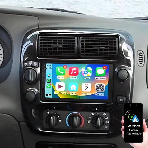 Eforcase Car Radio for Mazda B3000 B4000 B-series 1999-2009 with Wireless CarPlay Android Auto, 7 Inch Touchscreen Stereo Bluetooth GPS Navigation FM SWC RDS Mirror Link 1080P Backup Camera