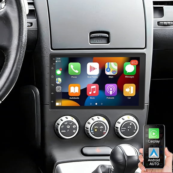 Eforcase Car Radio for Nissan 350Z 2003-2009, Car Stereo with Wireless CarPlay Android Auto, 9" 1080P HD IPS Touch Screen,Bluetooth,FM/RDS,GPS WiFi MirrorLink Backup Camera