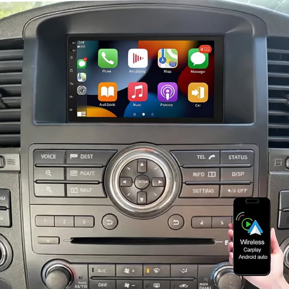 Eforcase Car Radio for Nissan Navara 2006-2015, 7" IPS Touchscreen Radio Headunit with Wireless Carplay Android Auto FM/AM/RDS WiFi DSP SWC Backup Camera Mic