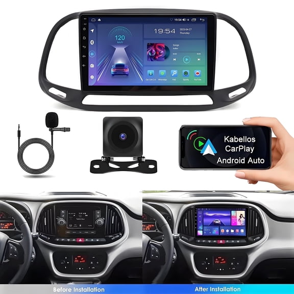 Eforcase Car Radio for RAM Pro master City 2015-2021, 9" Touchscreen Car Stereo Support Carplay, Android Auto, WiFi, GPS, Mirror Link with Backup Camera, 4+64G