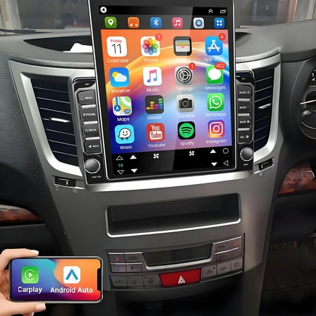 Eforcase Car Radio Stereo for Subaru Outback Legacy 2009-2014 with Wireless CarPlay Android Auto, Android 15 9.7 Inch IPS Touchscreen FM GPS Navi AM RDS SWC DSP Bluetooth
