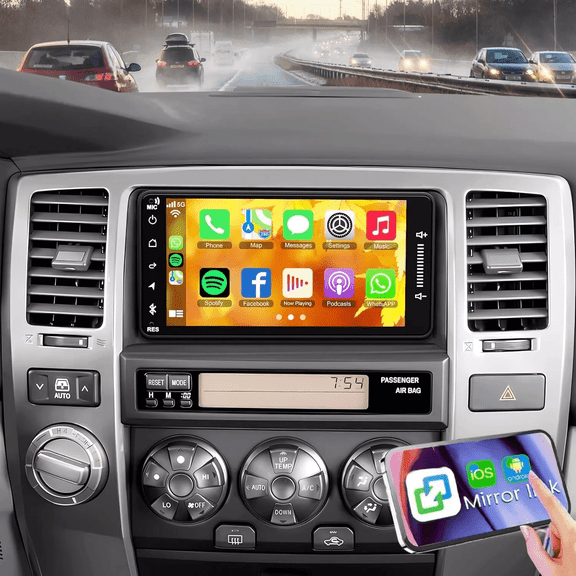 Eforcase Car Radio for Toyota 4Runner 2003-2009 for Tundra 2000-2006 for Sequoia 2001-2007,Android 13 with Wireless Carplay Android Auto, 7" Touch Sreen, Bluetooth Car Play Screen with AHD Camera