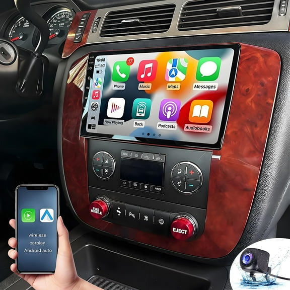 Eforcase Car Stereo for Chevrolet Chevy Silverado Impala Tahoe GMC Sierra Yukon 2007-2019, 7" IPS Touch Screen Car Radio Build-in GPS Wireless CarPlay/Android Auto