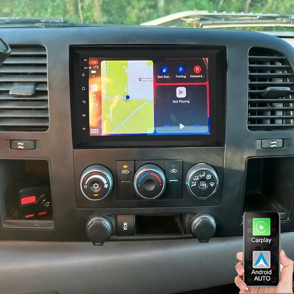 Eforcase Car Stereo for Chevy Silverado 1500HD 2500HD 3500HD 2007-2014 with Wireless Carplay Android Auto, 8" Touch Screen Radio With GPS Bluetooth WiFi SWC Backup Camera