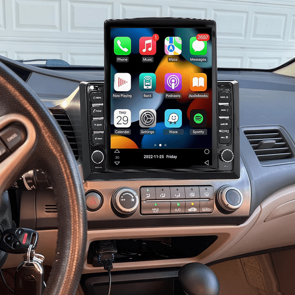 Eforcase Car Stereo Radio for Honda Civic 2006-2011, Android 15 10 Inch HD Touchscreen with Wireless CarPlay Android Auto GPS WiFi Bluetooth FM/RDS SWC Dual USB HD Backup Camera